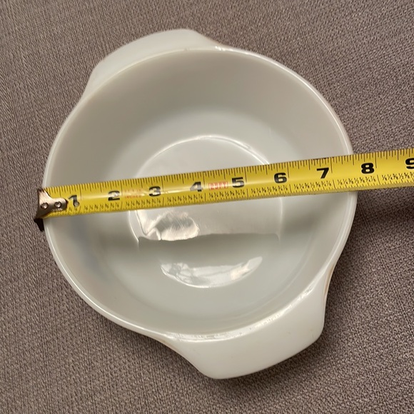 Vintage Fire King Blue Corn Floral Casserole Dish 1 Quart Milk Glass 50’s Era - Picture 6 of 11